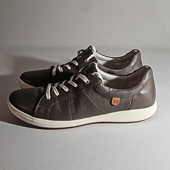Josef Seibel Caren 01 Grigio Gray leather sneakers EUC* missing insole Nordstrom - Picture 12 of 16